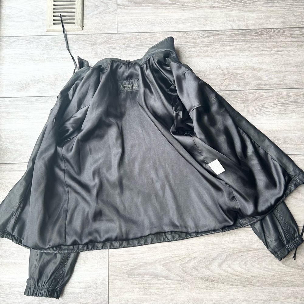 Bigardini Ruched  Ruffles Leather Jacket - Picture 9 of 14